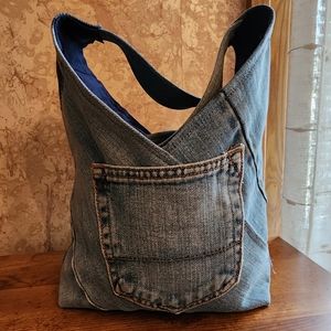 Denim hobo bag